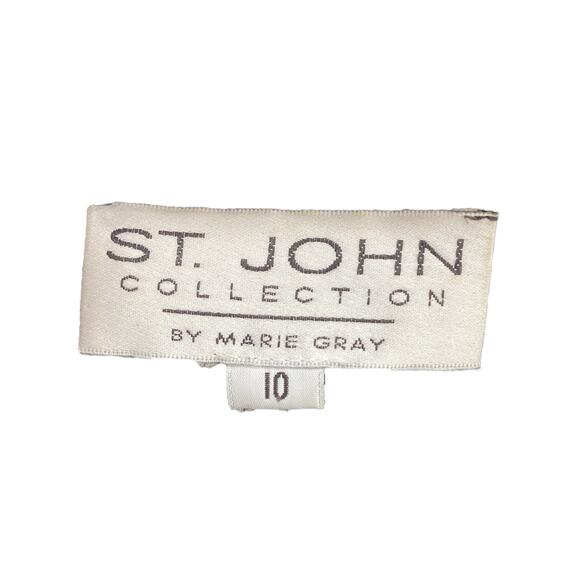 St.John Collection Women’s 2-Piece Set Size 10 Blazer + Skirt Ornate Buttons B&W - Picture 10 of 10